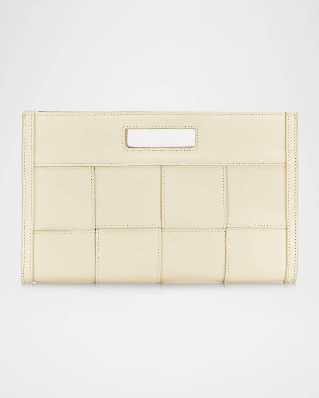 Remy Woven Leather Clutch Bag